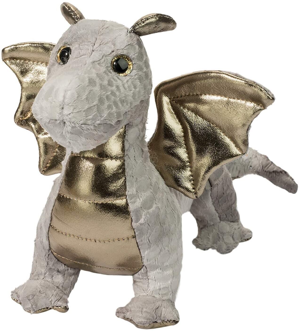 Douglas Cuddle Toys Hydra Silver Baby Dragon #700 Stuffed Animal Toy