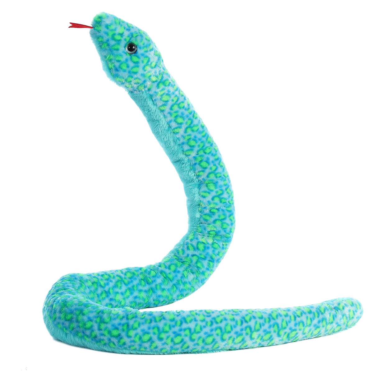 Aurora Aqua Multi Print Snake 53 inch Plush Stuffed Animal Toy