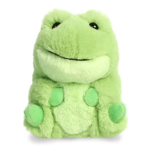 Aurora Round Rolly Pet Riberto Frog Green 5 " 16981 Plush Stuffed Animal Toy
