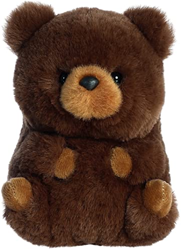 Aurora Round Rolly Pet Brambles Brown Bear Brown 5 " 16524 Plush Toy