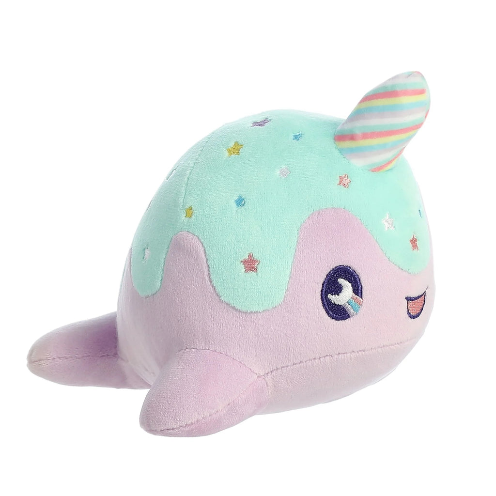 Aurora Tasty Peach Pastel Lollipop Nomwhal Plush Stuffed Animal Toy 8" #14295