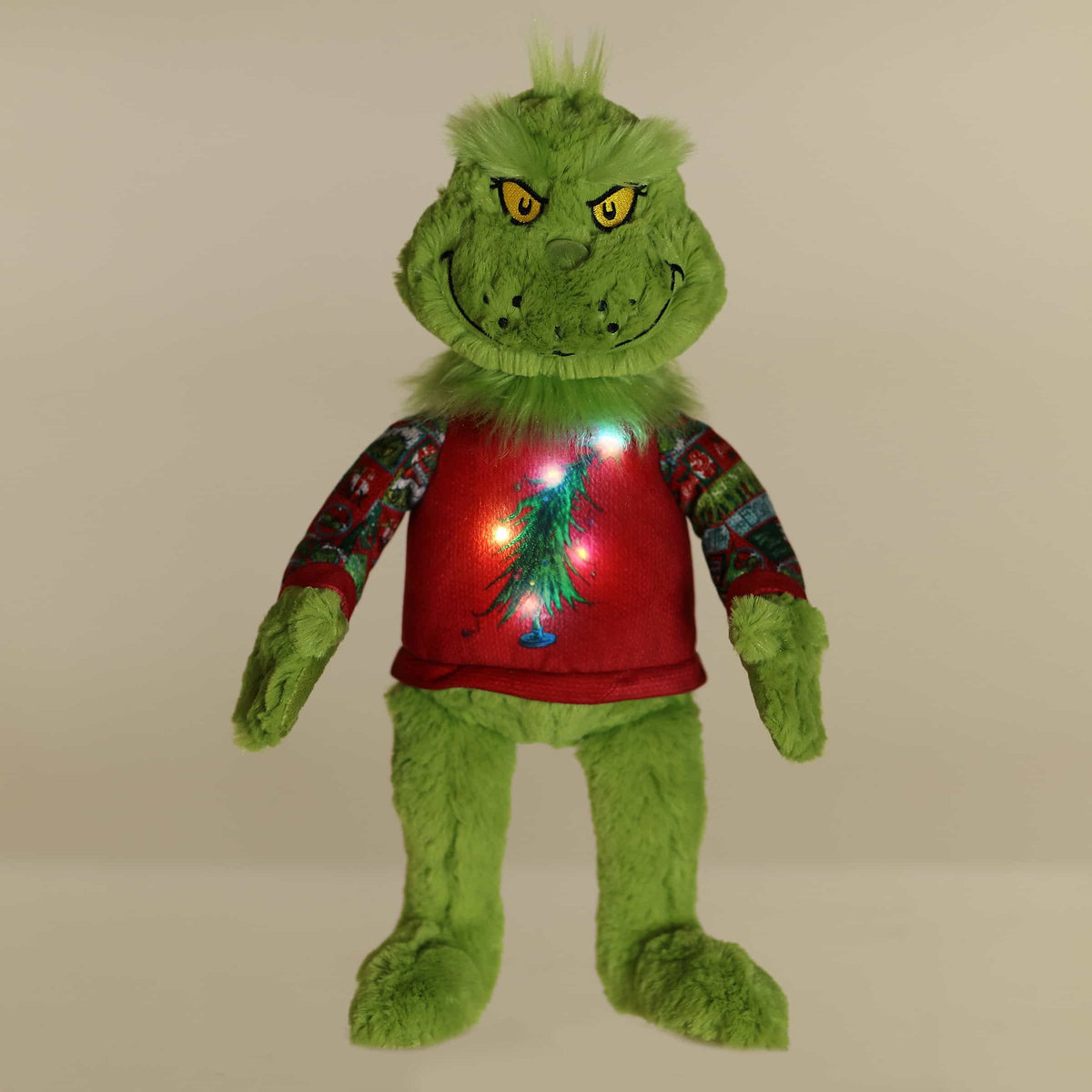 Aurora Ugly Sweater Light-Up Grinch 16 inch Plush Stuffed Animal Toy