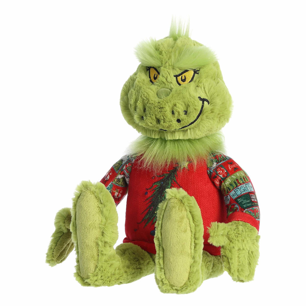 Aurora Ugly Sweater Light-Up Grinch 16 inch Plush Stuffed Animal Toy