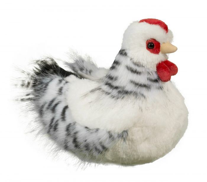 Douglas Cuddle Salty Black and White Hen 9 inch plush stuffed animal toy #1792