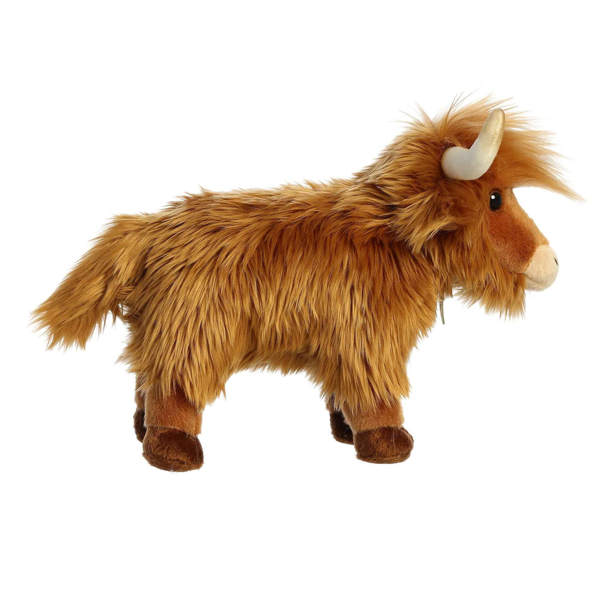 Aurora Realistic Miyoni Highland Cattle Plush Stuffed Animal Toy 10" #26436