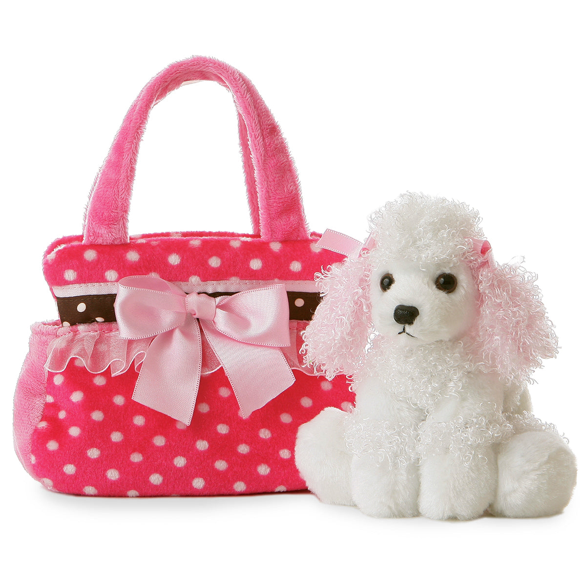 Aurora Fancy Pink Polka Dot 8 inch Plush Stuffed Animal Toy