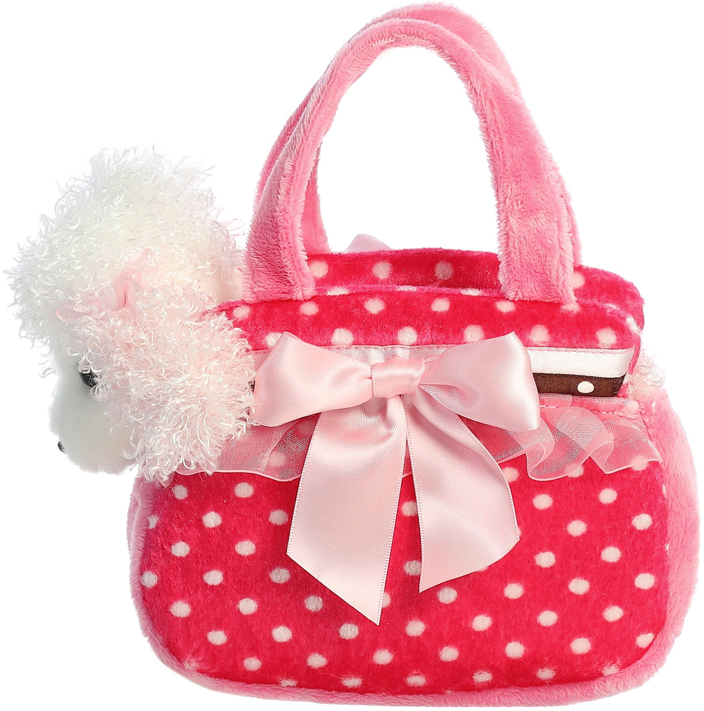 Aurora Fancy Pink Polka Dot 8 inch Plush Stuffed Animal Toy
