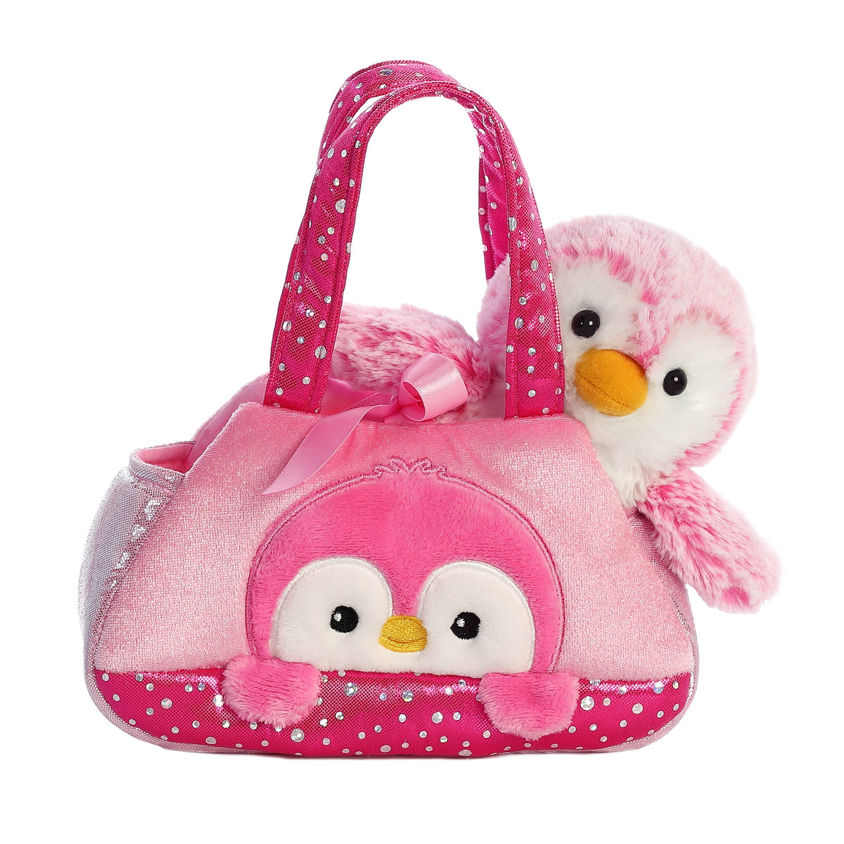 Aurora Fancy Pals PomPom Penguin Pink Carrier 7 inch Plush Stuffed Animal Toy