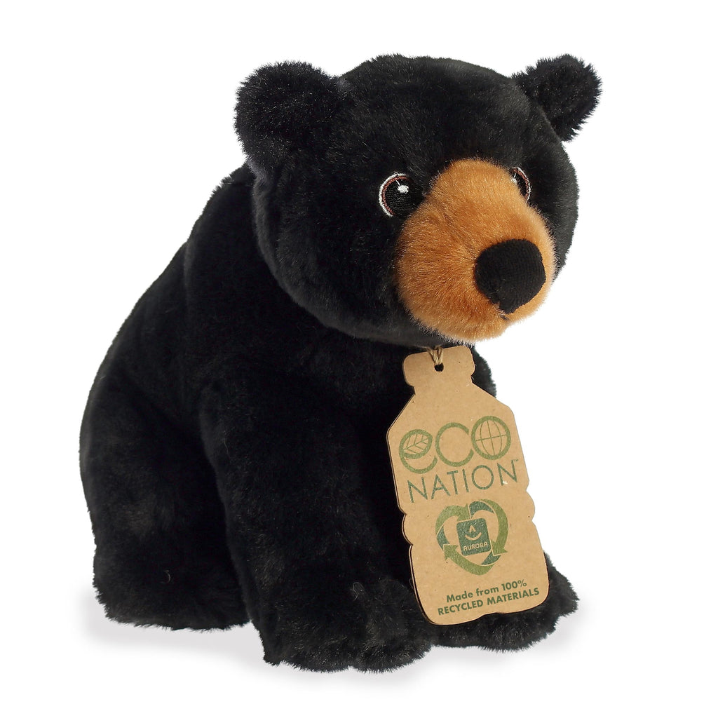 Aurora Eco Nation Black Bear 9.5 inch Plush Stuffed Animal Toy