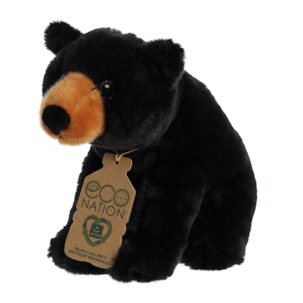 Aurora Eco Nation Black Bear 9.5 inch Plush Stuffed Animal Toy