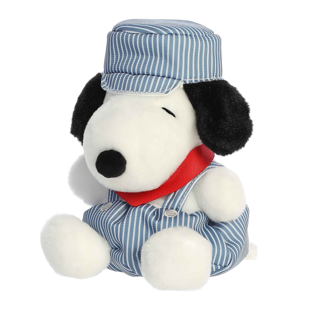 Aurora Palm Pals Train Engineer Snoopy 5 inch Plush Stuffed Animal Toy