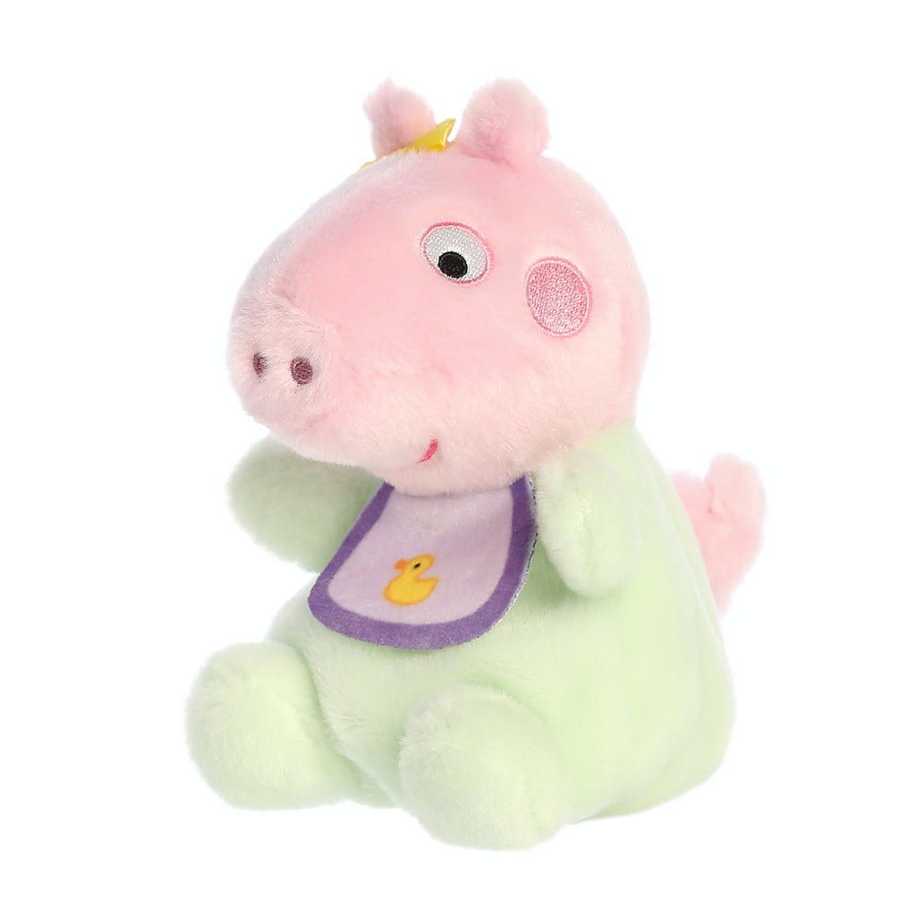 Aurora Peppa Pig Palm Pals Baby Evie With Bib 5 inch Plush Stuffed Animal Toy