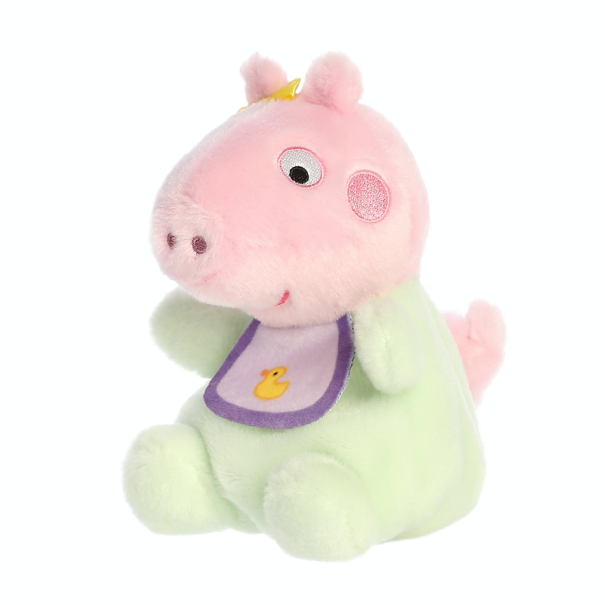 Aurora Peppa Pig Palm Pals Baby Evie With Bib 5 inch Plush Stuffed Animal Toy