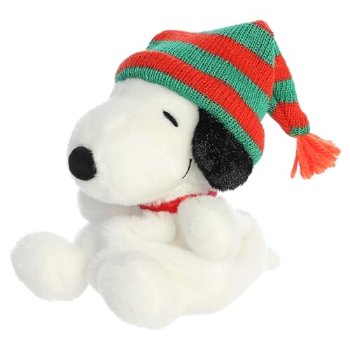 Aurora Peanuts Palm Pals Snoopy Beanie White 5" #40462 Plush Stuffed Animal Toy