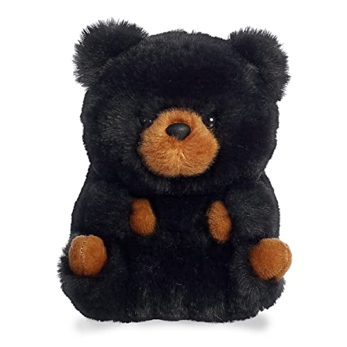 Aurora Round Rolly Pet Cuddles Black Bear 5" 16982 Plush Stuffed Animal Toy