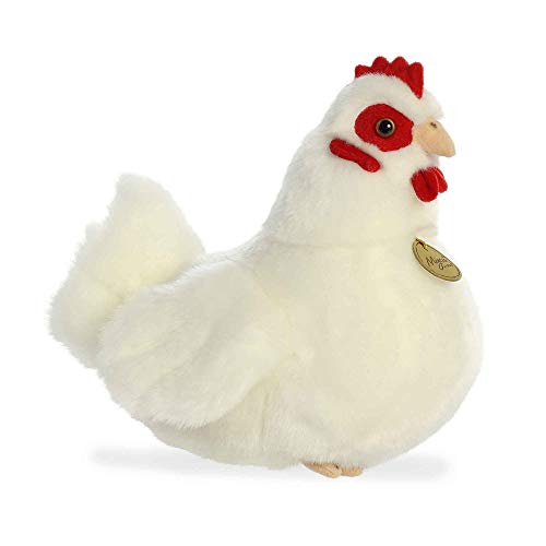 Aurora Realistic Miyoni White Hen Plush Stuffed Animal Toy 9" #26421