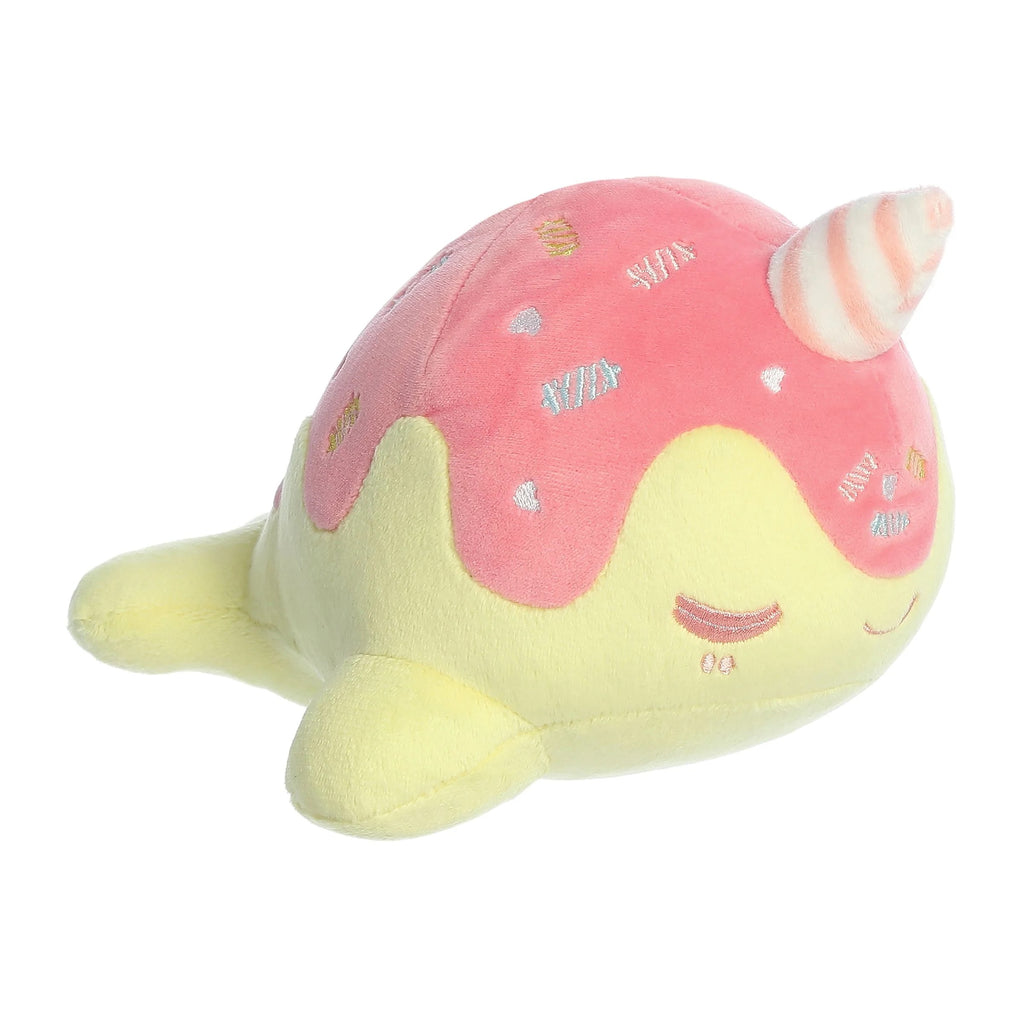 Aurora Tasty Peach Bubble Gum Nomwhal Plush Stuffed Animal Toy 7" #14298