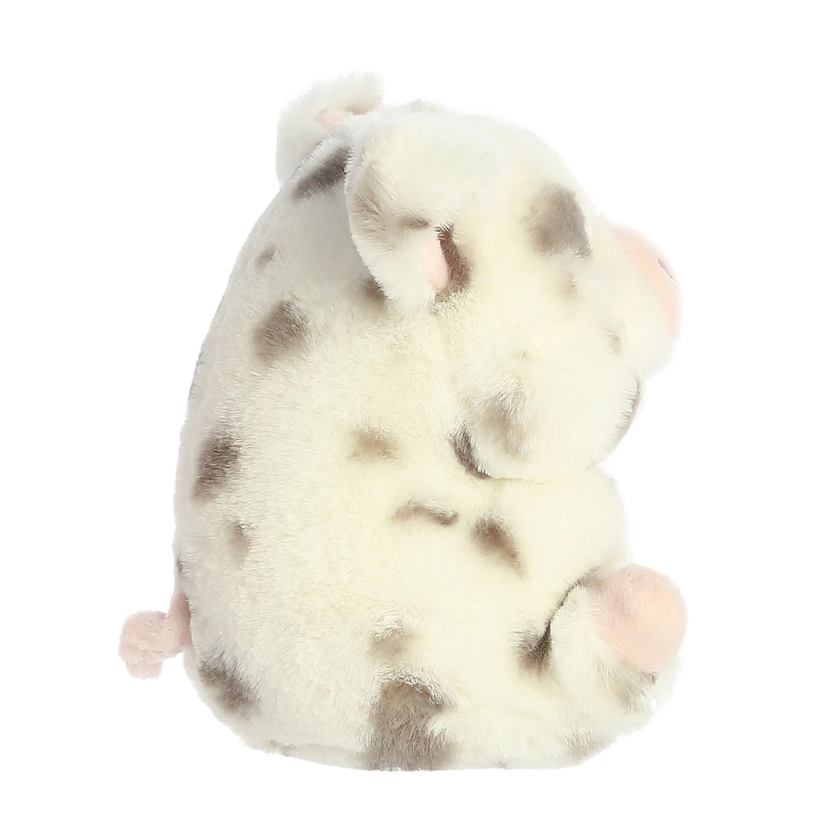 Aurora Round Rolly Pet Periwinkle Pig White 5 " 16991 Plush Stuffed Animal Toy