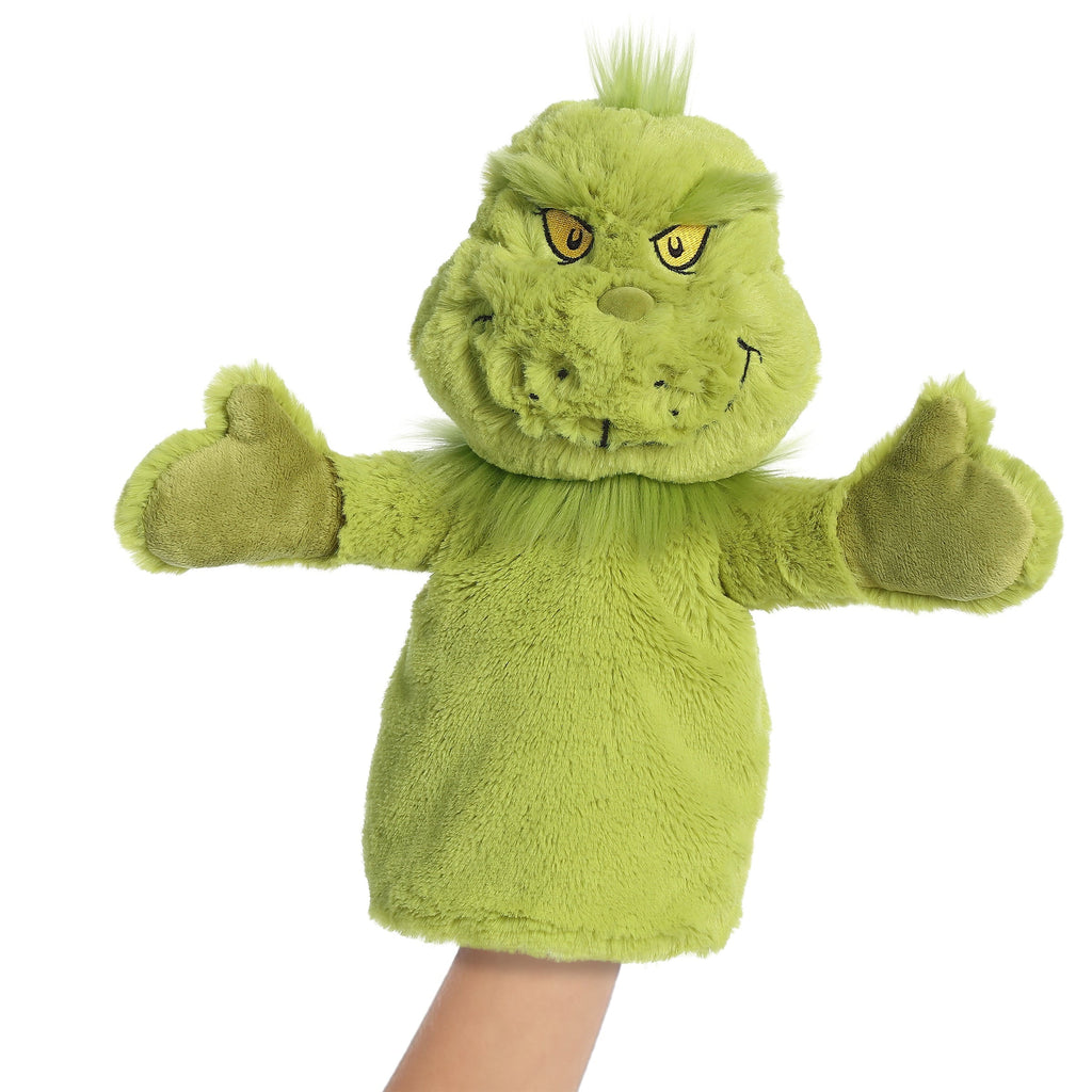 Aurora Whimsical Dr Seuss Grinch Hand Puppet Plush Stuffed Animal Toy 10" #15961
