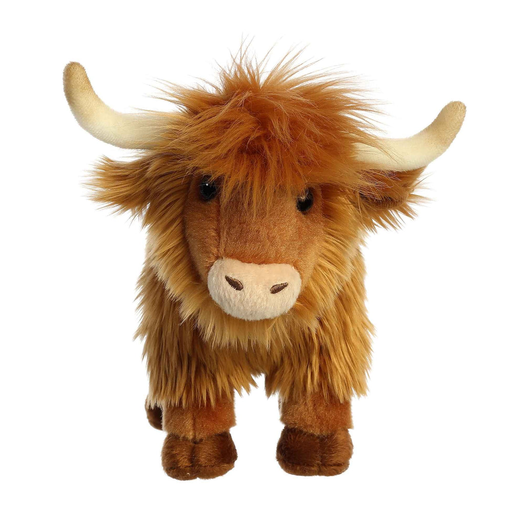 Aurora Realistic Miyoni Highland Cattle Plush Stuffed Animal Toy 10" #26436