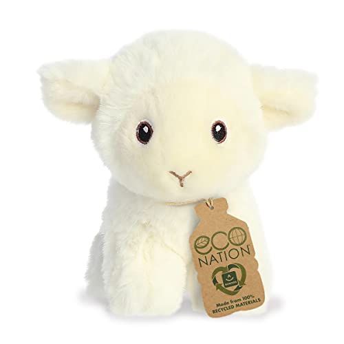 Aurora® Responsibly Made Eco Nation™ Mini Lamb Stuffed Animal - Ideal for Playtime Adventures - Perfect for Birthdays or Just Because - White 4.5 Inches