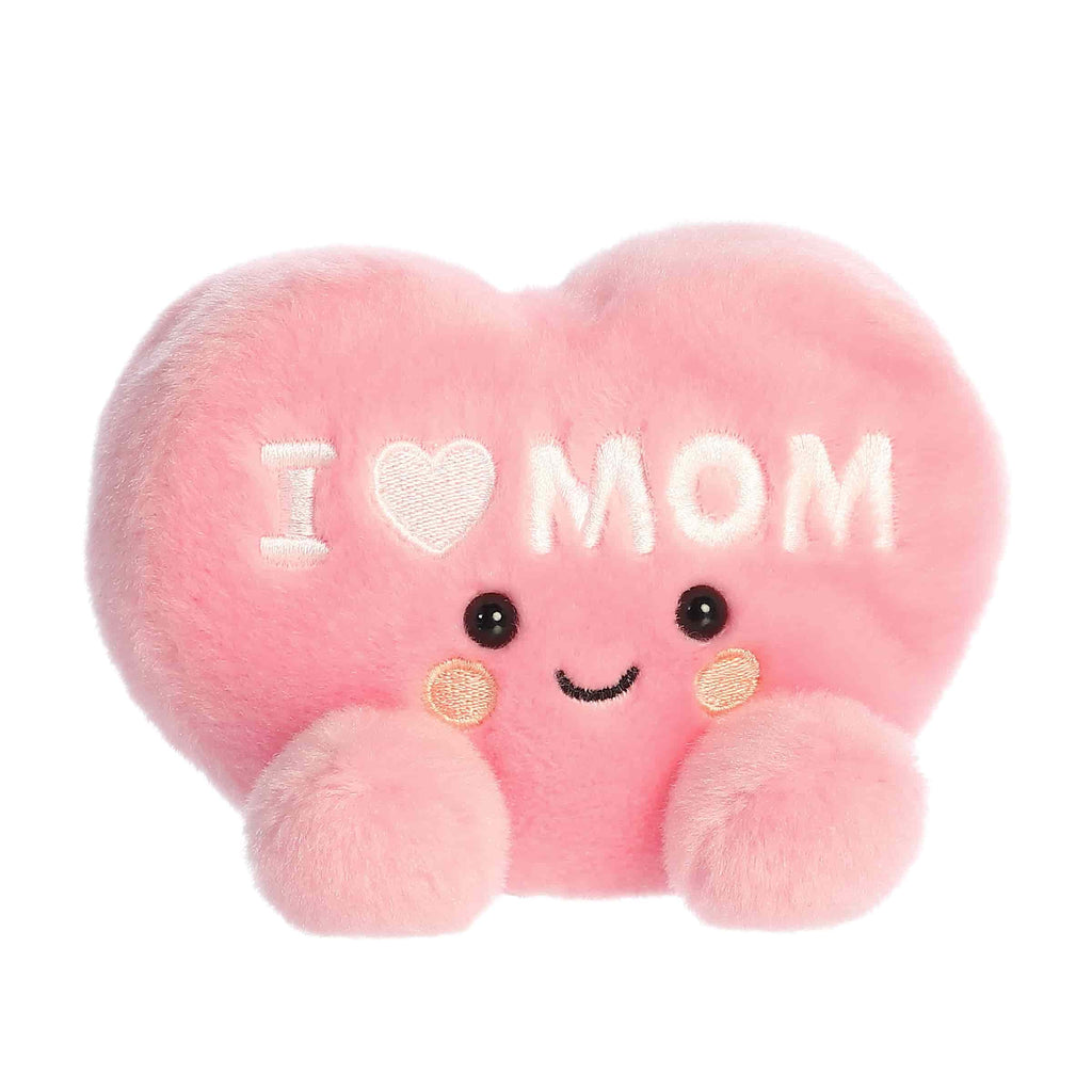 Aurora Palm Pals I Love Mom Heart 5 inch Plush Stuffed Animal Toy