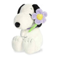 Aurora Adorable Peanuts Snoopy Stuffed Animal - Officially Licensed Toys For All Snoopy Fans - Seasonal Plush For The Spring Season - Purple Flower 9 Inches