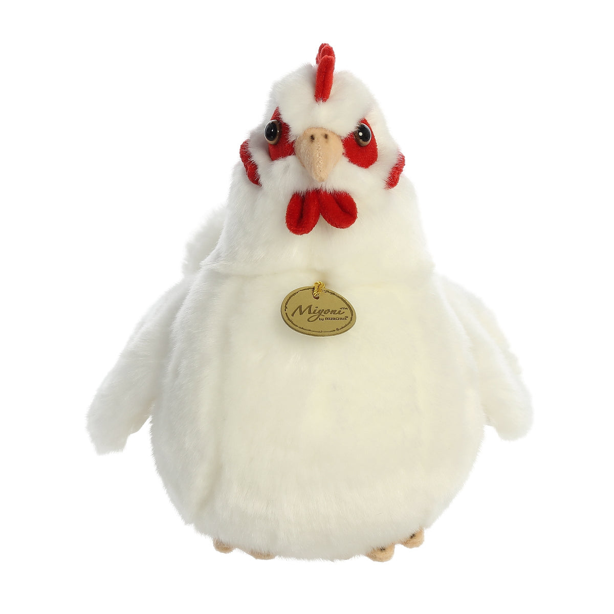 Aurora Realistic Miyoni White Hen Plush Stuffed Animal Toy 9" #26421