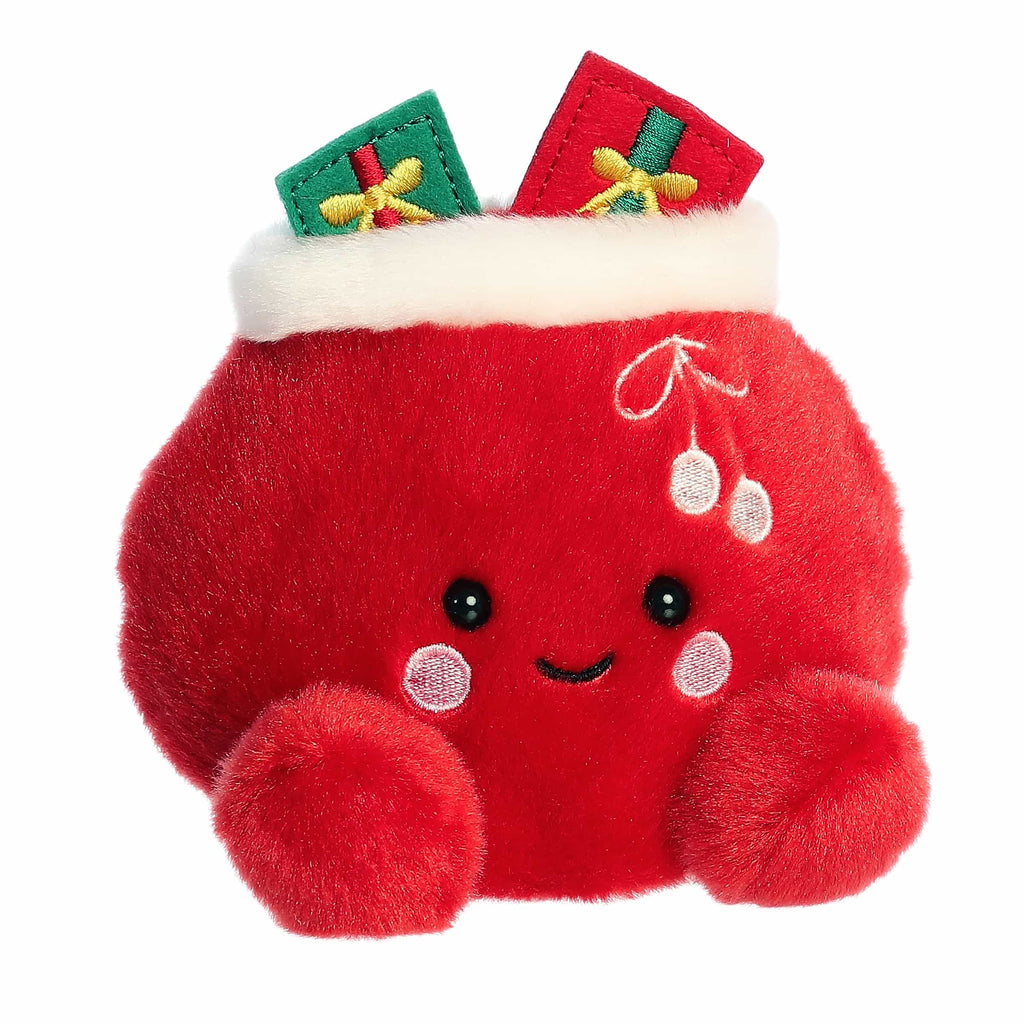 Aurora Palm Pals Velvet Santa Bag 5 inch Plush Stuffed Animal Toy