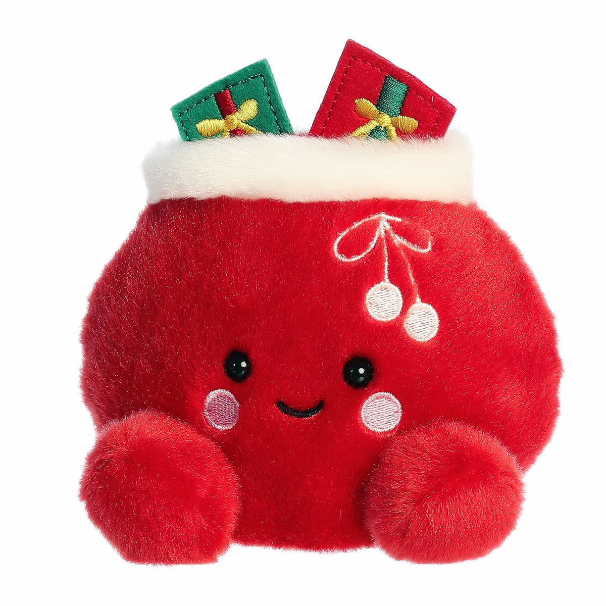 Aurora Palm Pals Velvet Santa Bag 5 inch Plush Stuffed Animal Toy