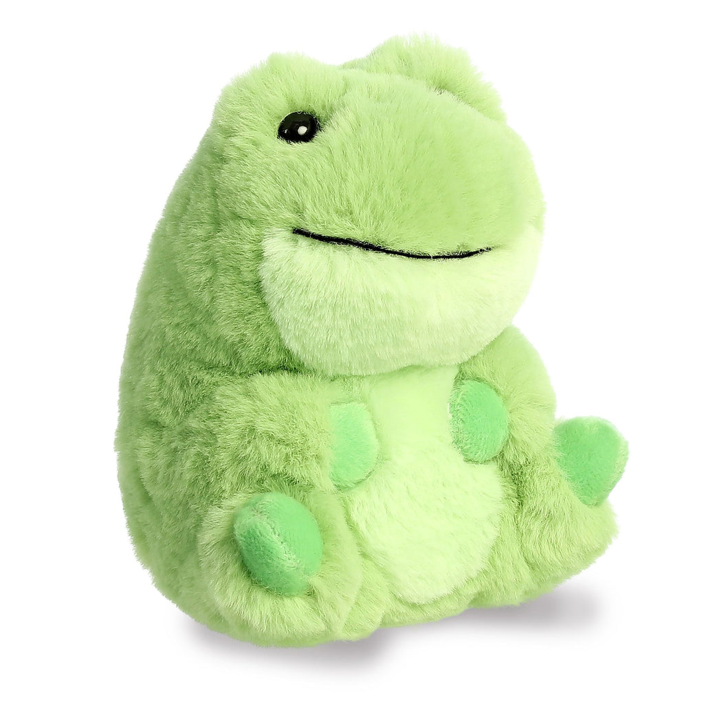 Aurora Round Rolly Pet Riberto Frog Green 5 " 16981 Plush Stuffed Animal Toy