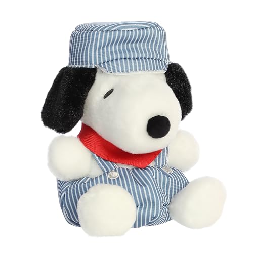 Aurora Peanuts Palm Pals Train Engineer Snoopy Plush Stuffed Animal Toy #40498