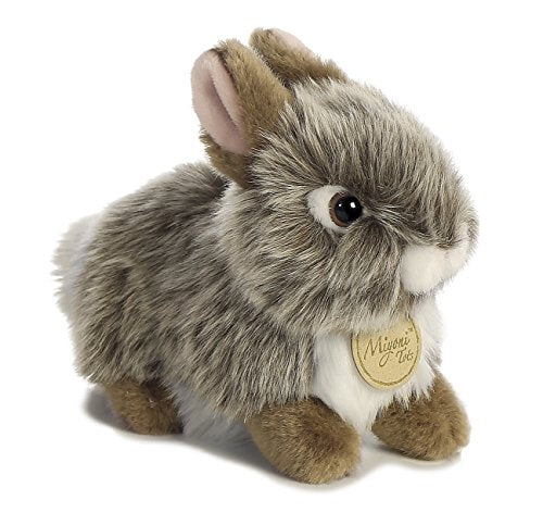 Aurora Miyoni - 7" Baby Bunny - Grey 26257 Plush Stuffed Animal Toy