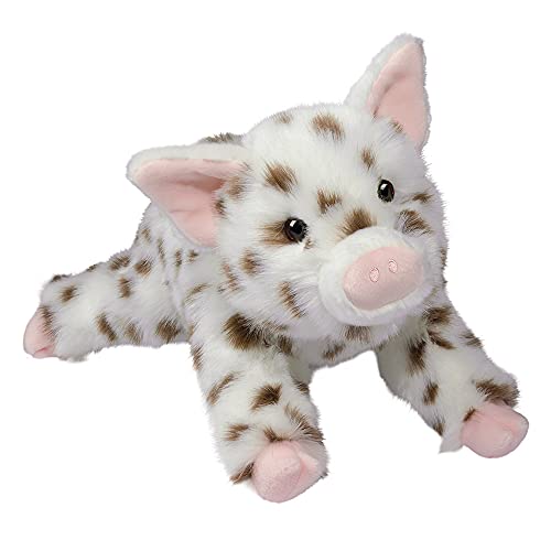 Douglas Cuddle Levi DLux Brown Spotted Pig 16.5" Plush Stuffed Animal Toy #2454