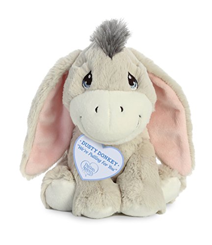 Aurora® Inspirational Precious Moments™ Dusty Donkey Stuffed Animal - Cherished Memories - Enduring Comfort - Gray 8.5 Inches
