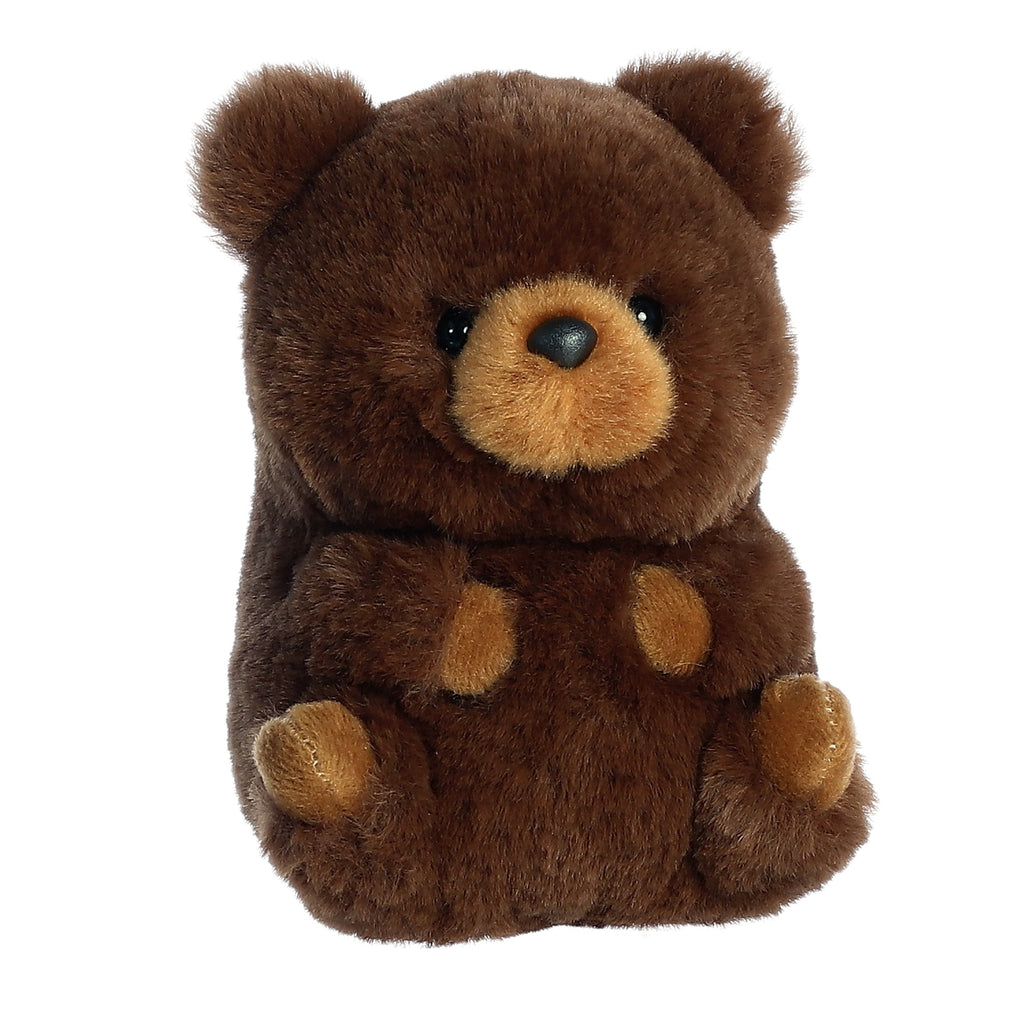 Aurora Round Rolly Pet Brambles Brown Bear Brown 5 " 16524 Plush Toy