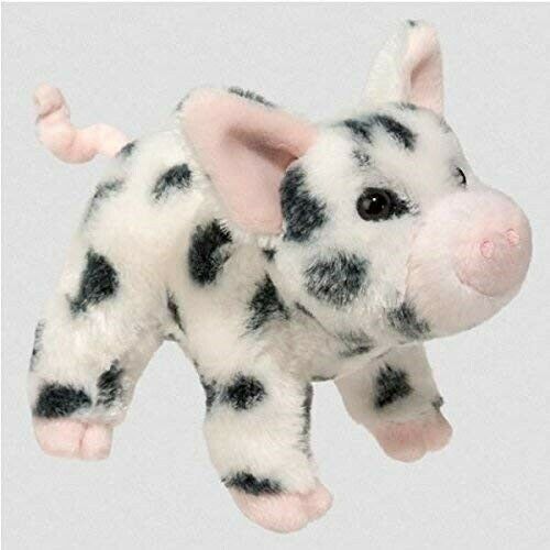 Douglas Cuddle Toys Leroy Black Spotted Pig # 1541 Stuffed Animal Toy