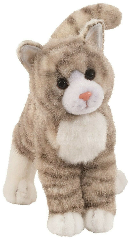 Douglas Cuddle Toys Zipper Grey Tabby Cat #1866 Stuffed Animal Toy
