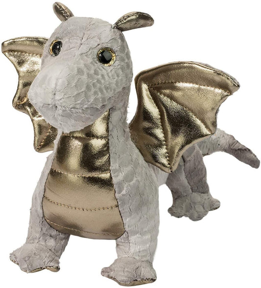 Douglas Cuddle Toys Hydra Silver Baby Dragon #700 Stuffed Animal Toy